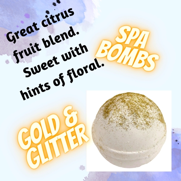 Homemade Natural Organic Gold & Glitter Bath Bombs! - Picture 1 of 8